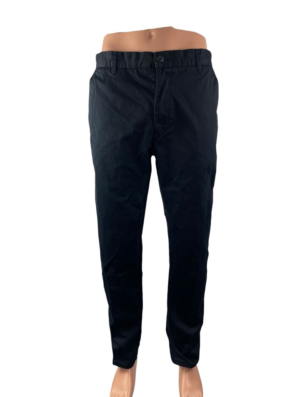 Industrie Men's Black Chino Khaki Straight Tapered Trousers Dress Pants Size 36